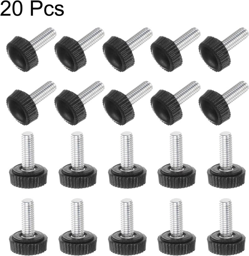 uxcell 20pcs M5 x 14mm Metric Male Thread Knurled Knobs, Thumb Screw Clamping Knobs Grip Plastic Handle Hand Knobs with Threaded Stud, Black - Image 4